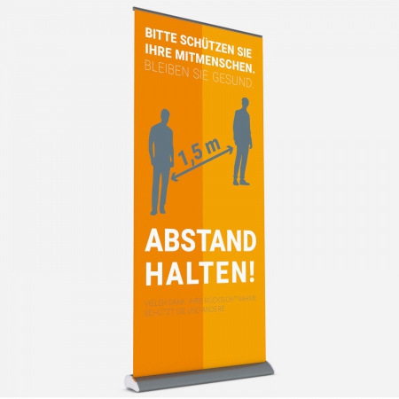 Roll Up Display Slim Line 100 - Abstand halten!