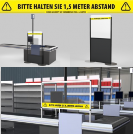 Social Distancing Tape "1,5m Abstand halten"