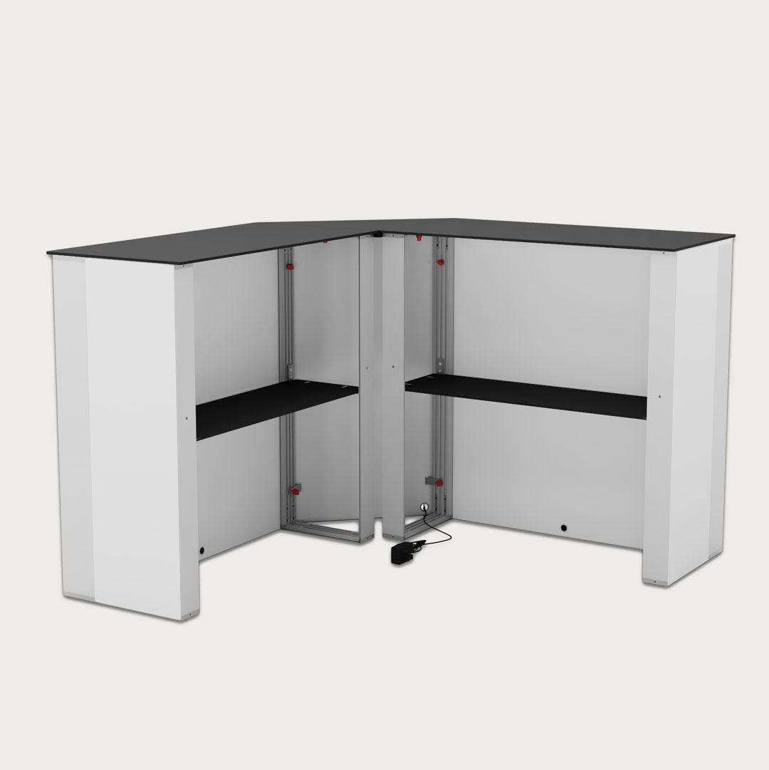 Rückansicht von zwei Counter One und einem verbindenden Counter One Corner