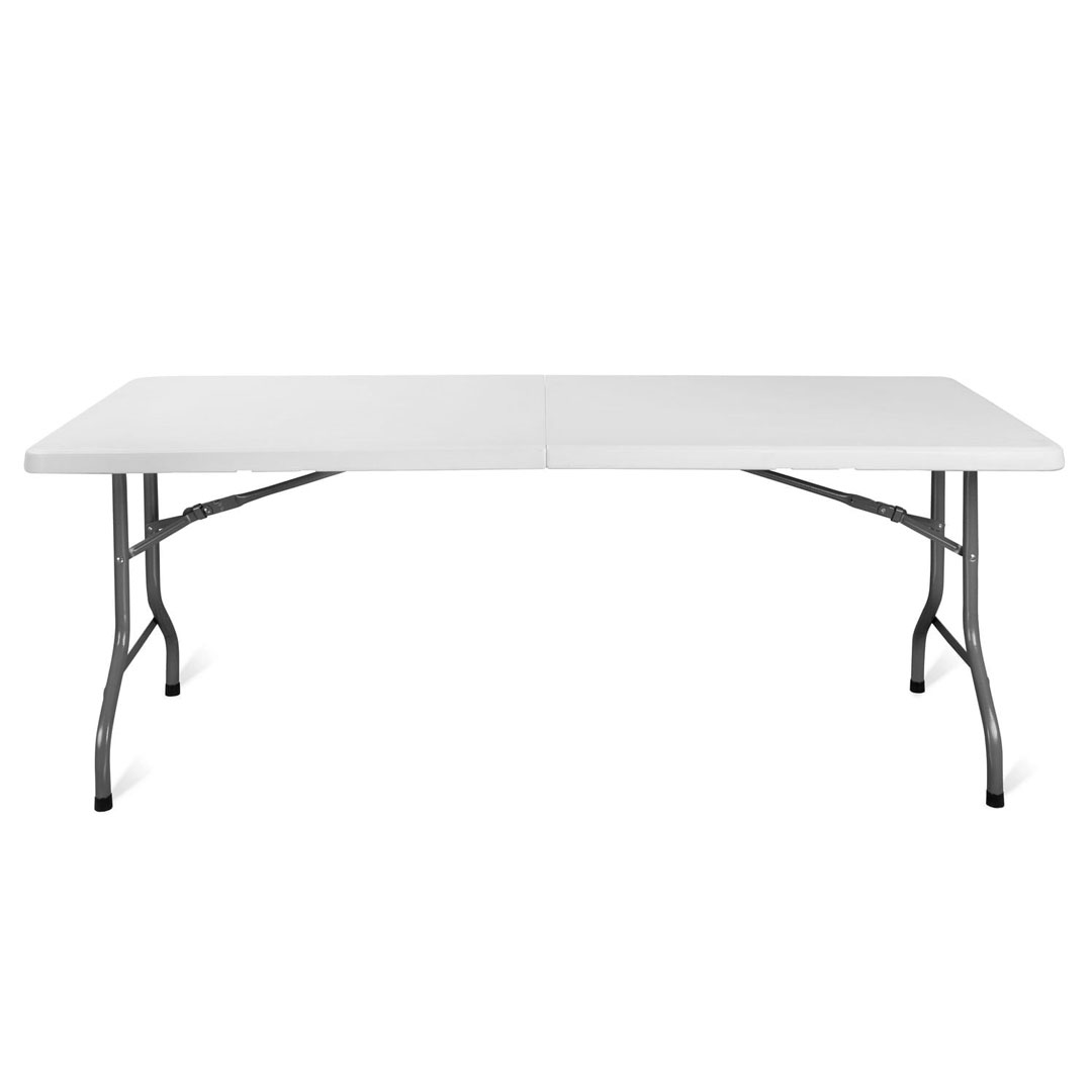 Klapptisch Eckig mit weißer Tischplatte und klappbarem Gestell